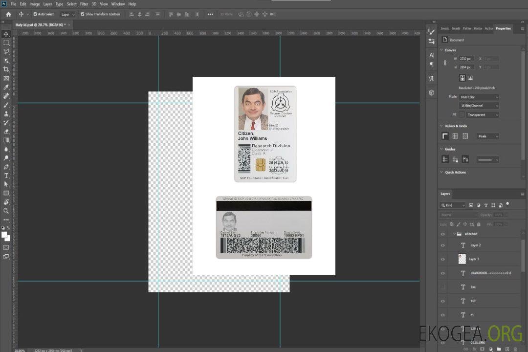 Carte d'identité SCP des États-Unis template Carte d'identité SCP des États-Unis template